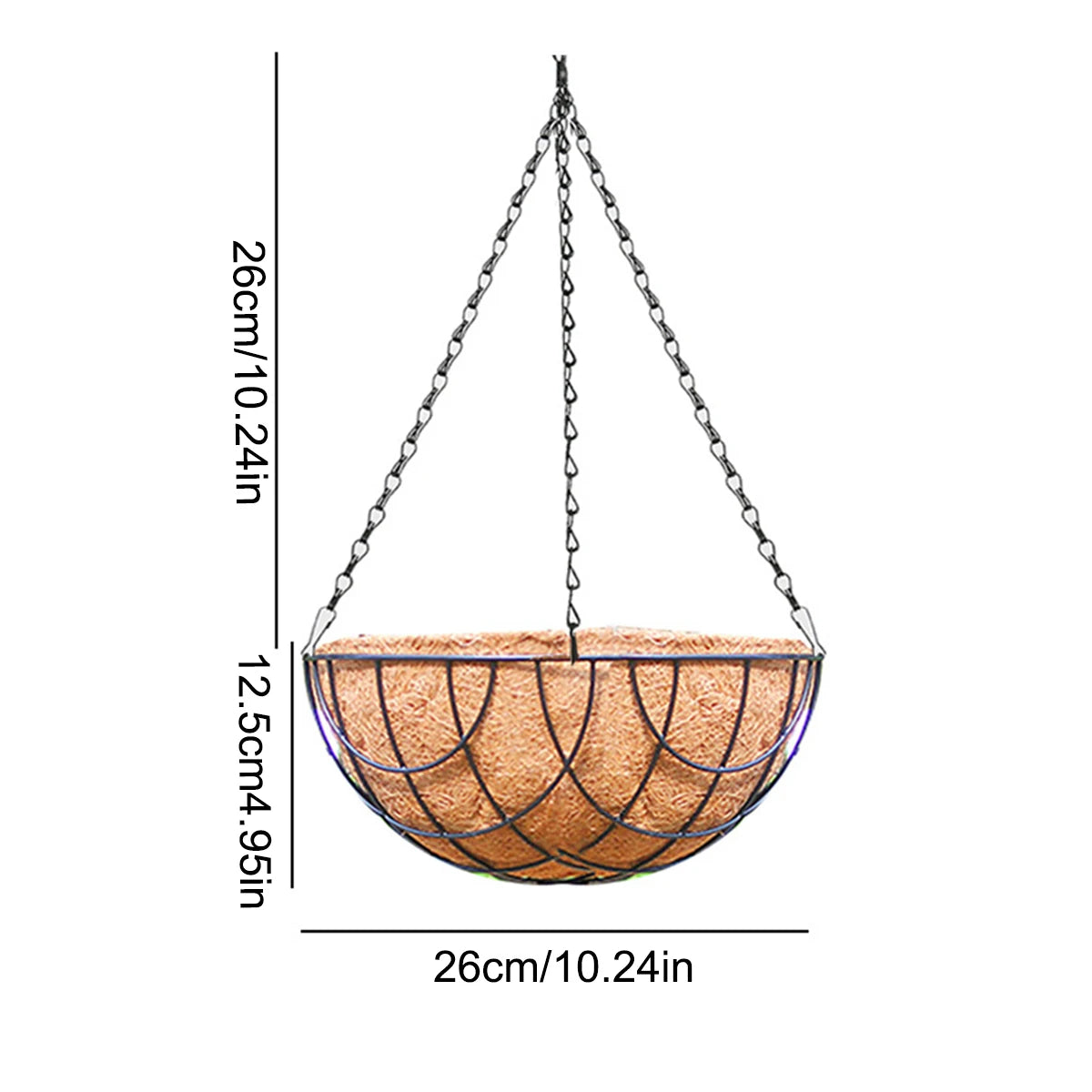 Iron Hanging Basket Flower Pot – Wall Garden & Courtyard Decor Hanging Basket Planter Richie's Chocolate