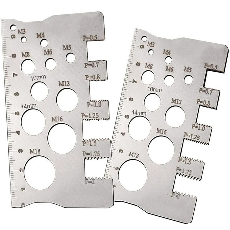 Stainless Steel Thread Gauge Screw Pitch Checker Metric Tool Thread Gauge Tool Richie's