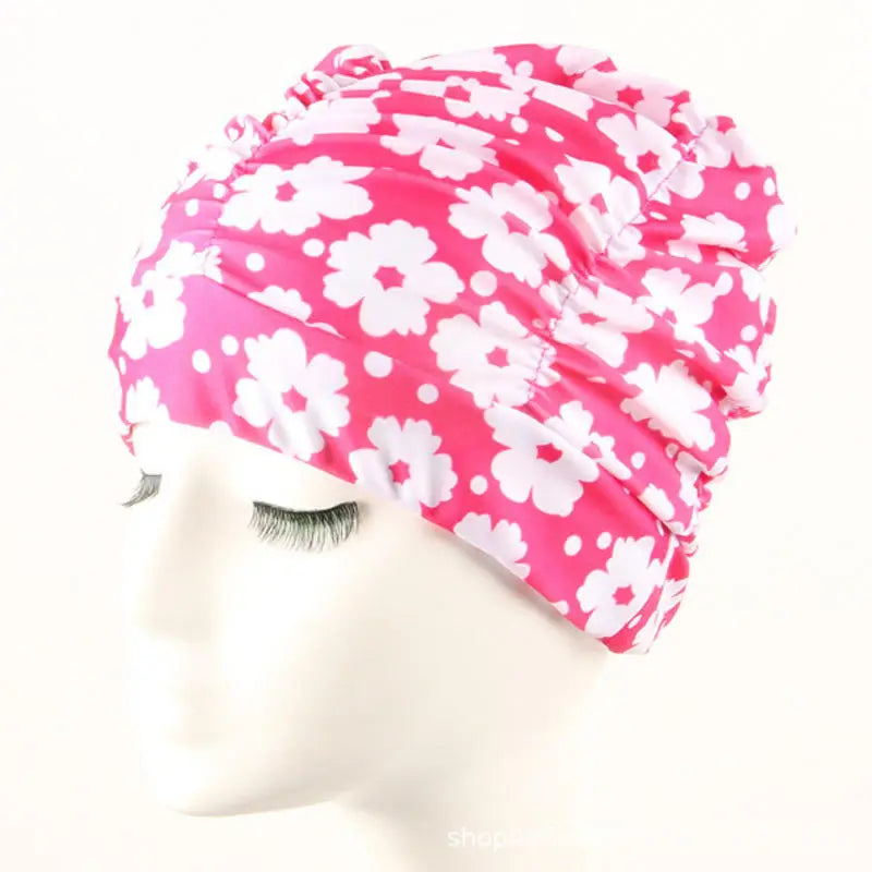 Women's Long Hair Swim Cap – Elastic Nylon Turban Bathing Cap Swim Cap Richie's 09