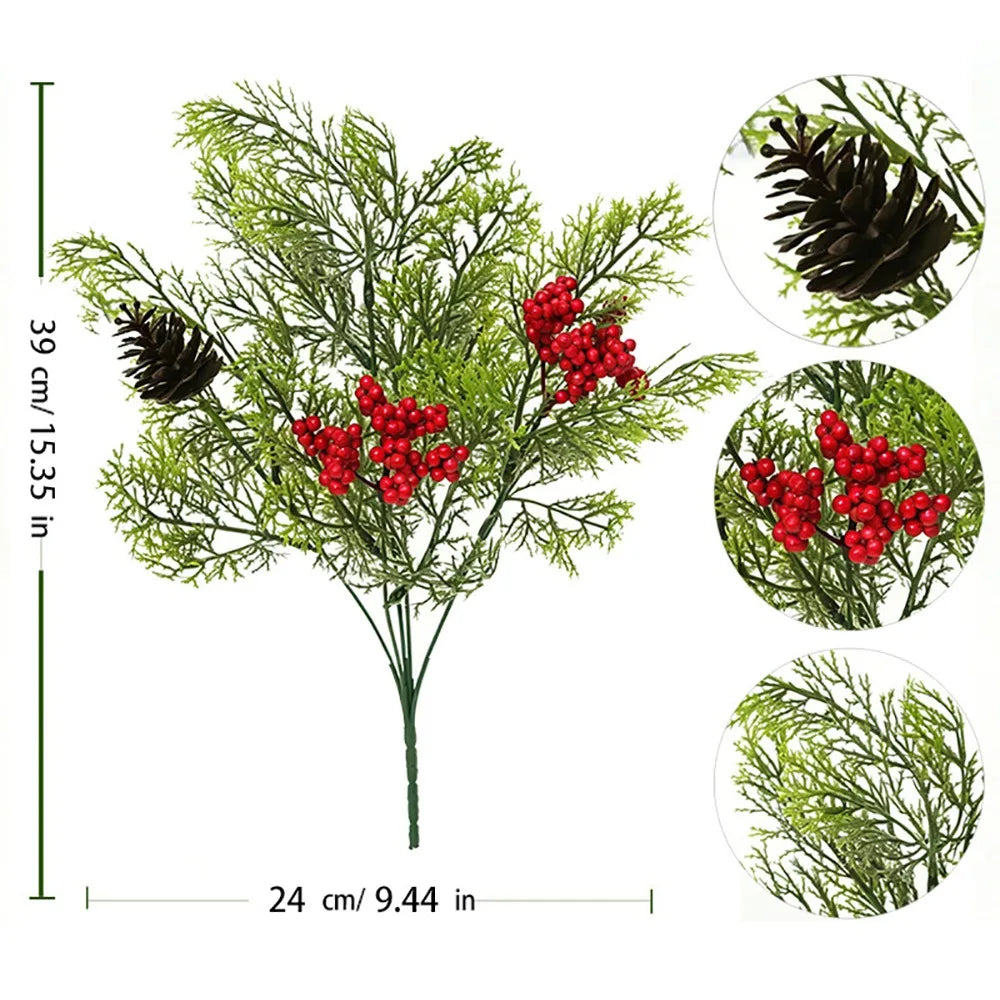 Red Berry Christmas Pine Branch Artificial Wreath Decoration Artificial Christmas Decor Richie's 4