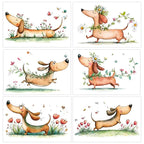 24 Dachshund Watercolor Greeting Cards – Birthday & Wedding Greeting Card Set Richie's