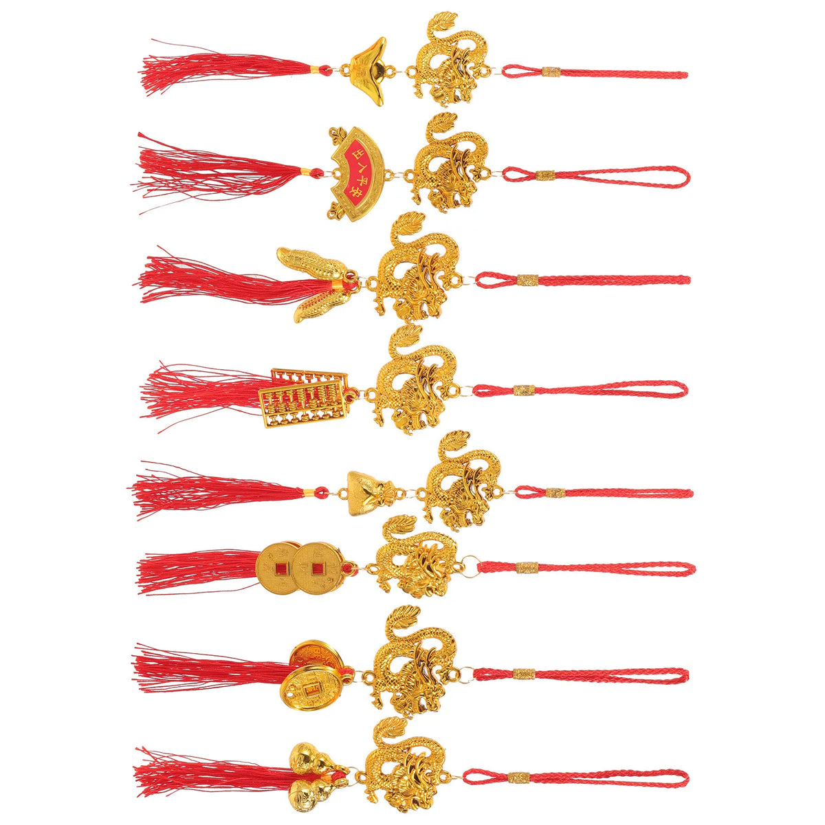 10Pcs Chinese New Year Dragon Hanging Ornaments Spring Festival Holiday Hanging Ornaments Richie's