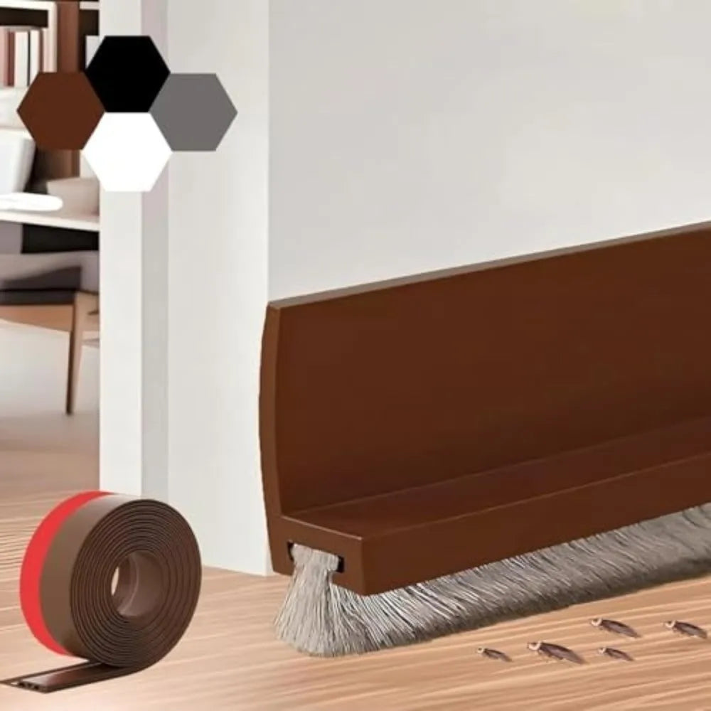 Self-Adhesive Door Draft Stopper Brush Seal Strip | Soundproof Door Seal Strip Richie's
