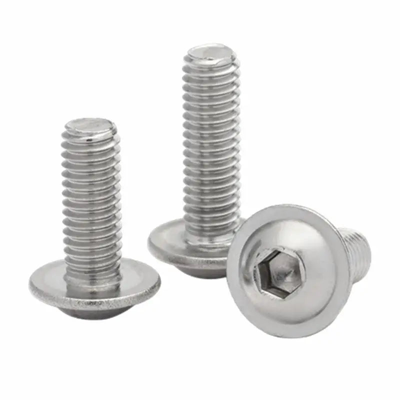 M3–M10 304 Stainless Flange Button Head Hex Socket Screws 5–50pc Machine Screws Richie's