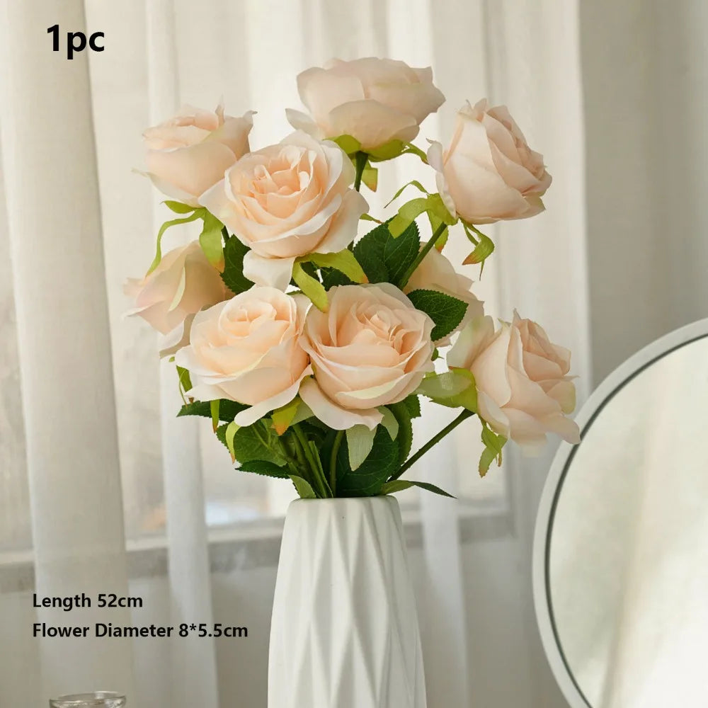 Silk Artificial Rose – 8 Colors for Party & Home Decor Artificial Silk Flowers Richie's Beige