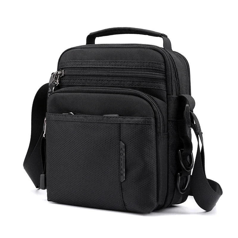 Men's Nylon Messenger Bag Lightweight Crossbody Shoulder Bag Messenger Bag Richie's black