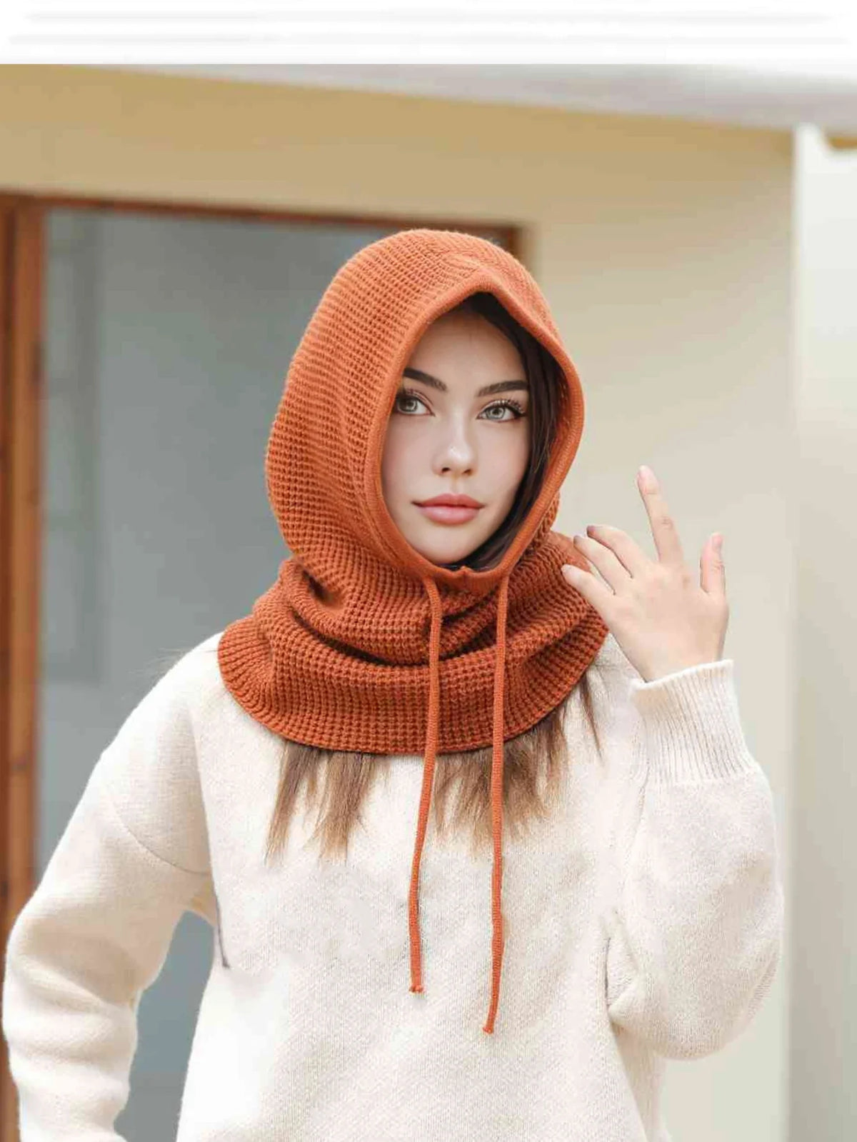 Women's Winter Knit Balaclava Beanie Hat & Neck Scarf Balaclava Beanie Hat Richie's SHFLM-3
