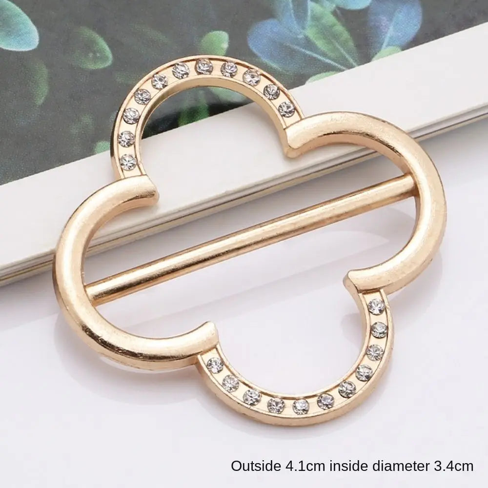 Pearl Rhinestone Scarf Ring Clip & Shirt Buckle for Women Scarf Ring Clip Richie's Gold-Style E