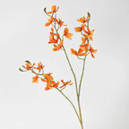 73cm Faux Butterfly Orchid Artificial Flower 3 Fork Stem Artificial Flower Stem Richie's Orange