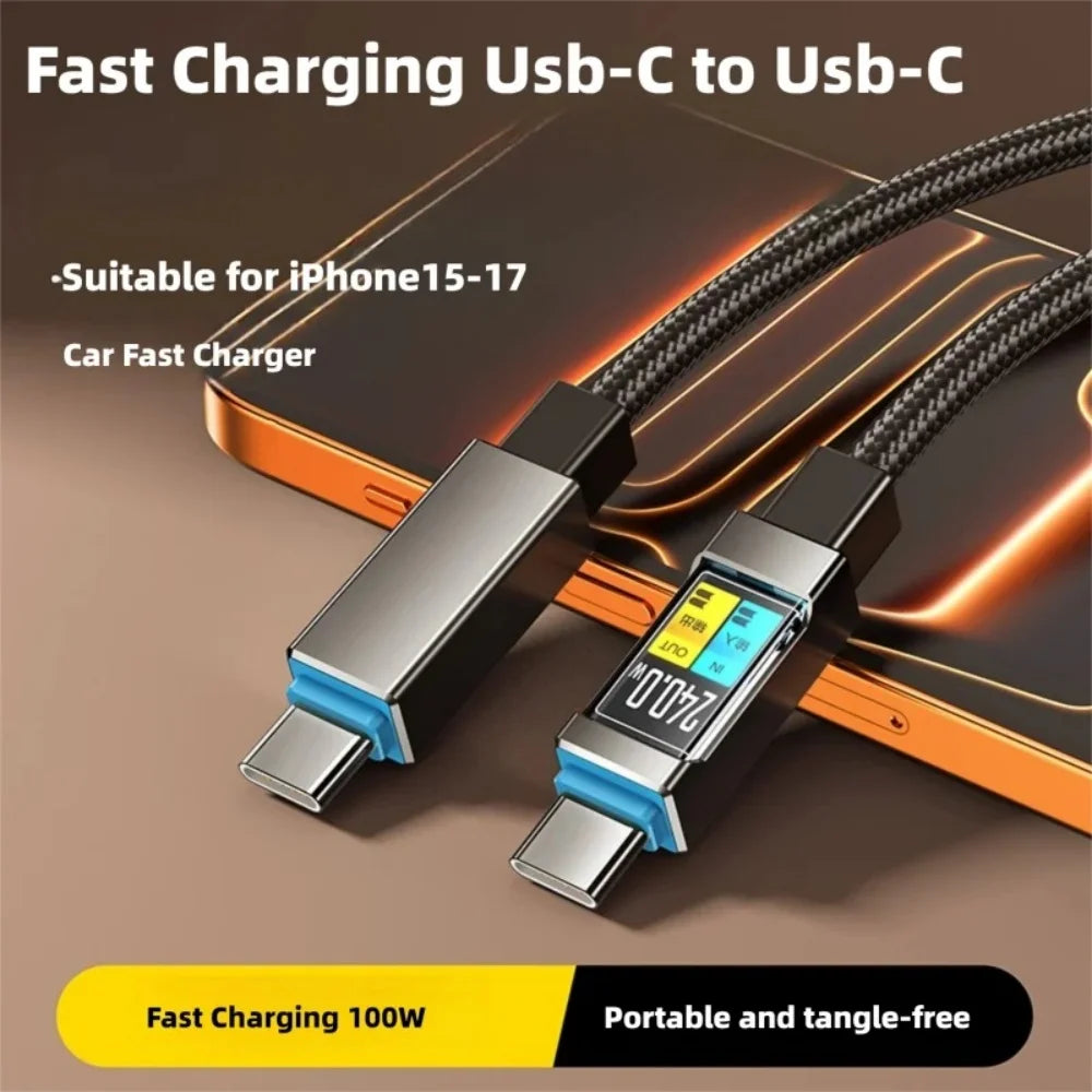 100W USB-C Fast Charging Cable – iPhone 17, Samsung, Xiaomi USB-C Charging Cable Richie's