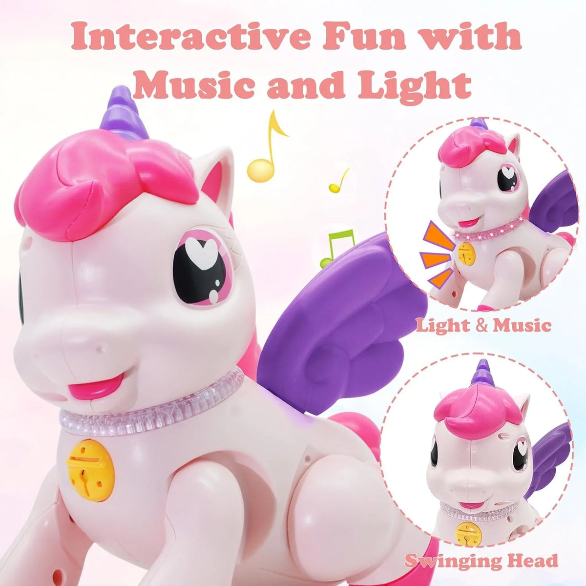 Unicorn Pegasus Toy with Lights & Music – Girls Fantasy Gift Kids Fantasy Toy Richie's