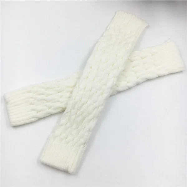 Women's Floral Knit Leg Warmers – Knee Cover & Sports Socks Leg Warmers Richie's white