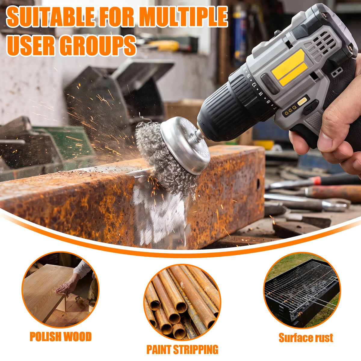 Wire Wheel Brush Set for Drill – 6/9 Pc, 1/4" Shank | Toorise Wire Brush Set Richie's