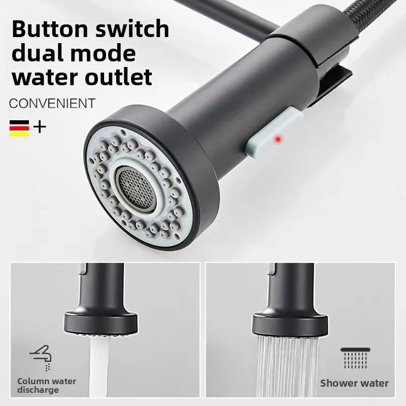 Pull-Out Spring Kitchen Faucet 304 Stainless Steel Hot & Cold Kitchen Faucet Richie's