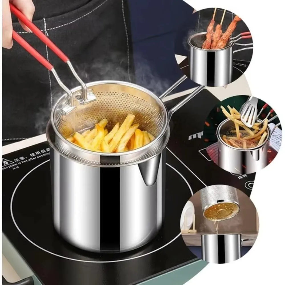 316 Stainless Steel Deep Fryer Pot with Strainer Basket Deep Fryer Pot Richie's