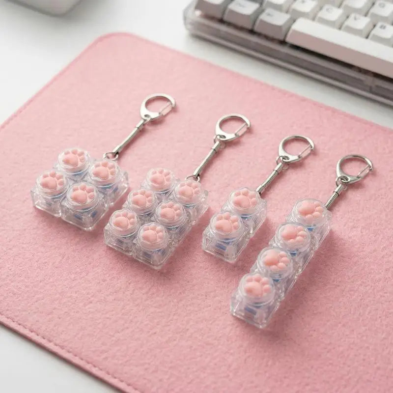 Kawaii Cat Claw Crystal Keycap Keyboard Fidget Toy Keychain Fidget Toy Keychain Richie's