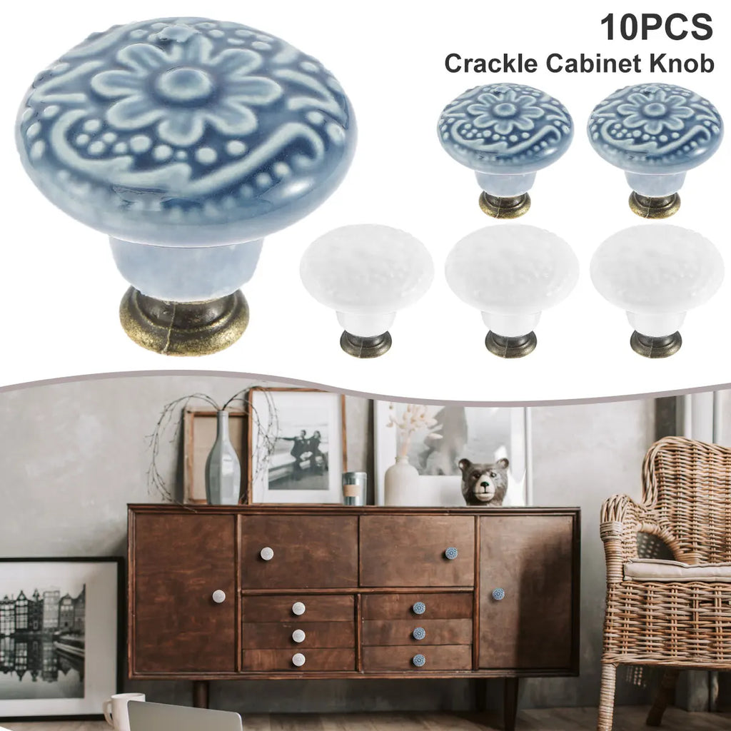 10 Pcs Vintage Ceramic Cabinet Knobs – Round Drawer Pulls Cabinet Knobs Richie's