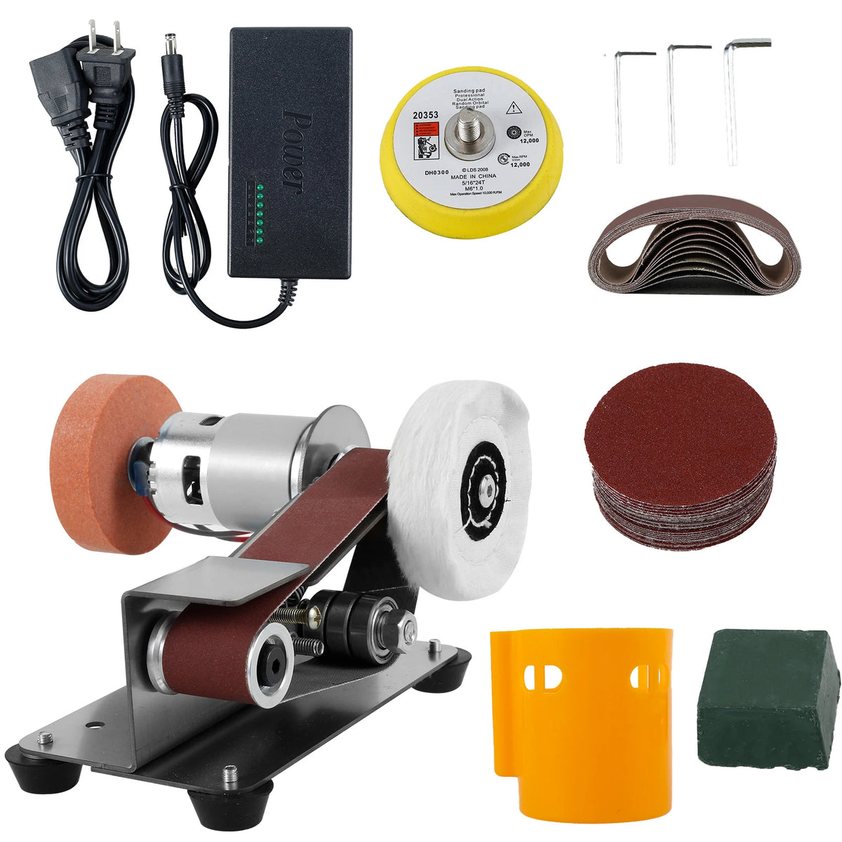 Mini Belt Sander 110-220V Variable Speed Grinding Polishing Tool Belt Sander Richie's US Plug