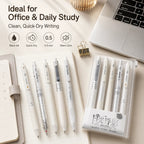Silent Telescopic Gel Pens 0.5mm Black Ink – Set of 5 Gel Pen Set Richie's black