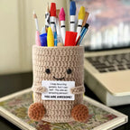 Crochet Pencil Holder Handmade Desk Organizer Makeup Brush Cup Crochet Desk Organizer Richie's