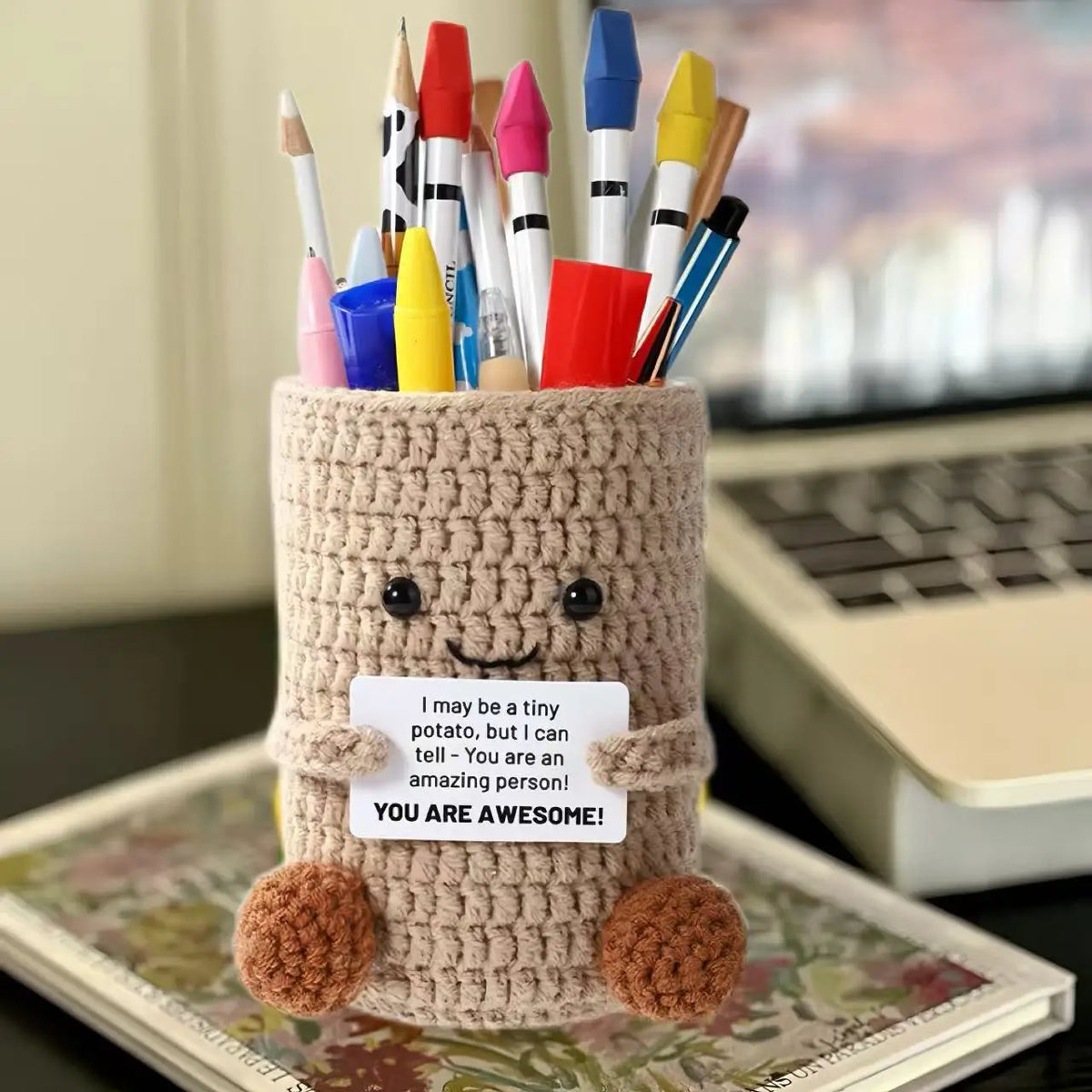 Crochet Pencil Holder Handmade Desk Organizer Makeup Brush Cup Crochet Desk Organizer Richie's