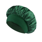 Satin Wide-Brim Sleeping Bonnet – Unisex Hair Care Night Cap Satin Sleep Bonnet Richie's Dark Green