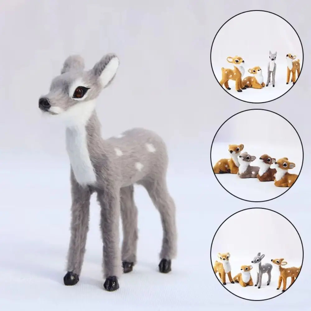 Miniature Artificial Fur Deer Figurine – Fairy Garden Decor Decorative Figurine Richie's