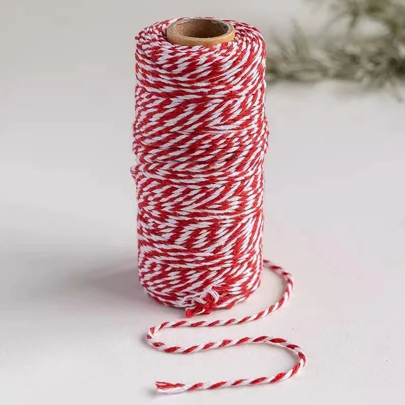 100m Cotton Craft Ribbon – Christmas Gift Wrapping & DIY Decor Decorative Craft Ribbon Richie's Red 1roll one size fits all