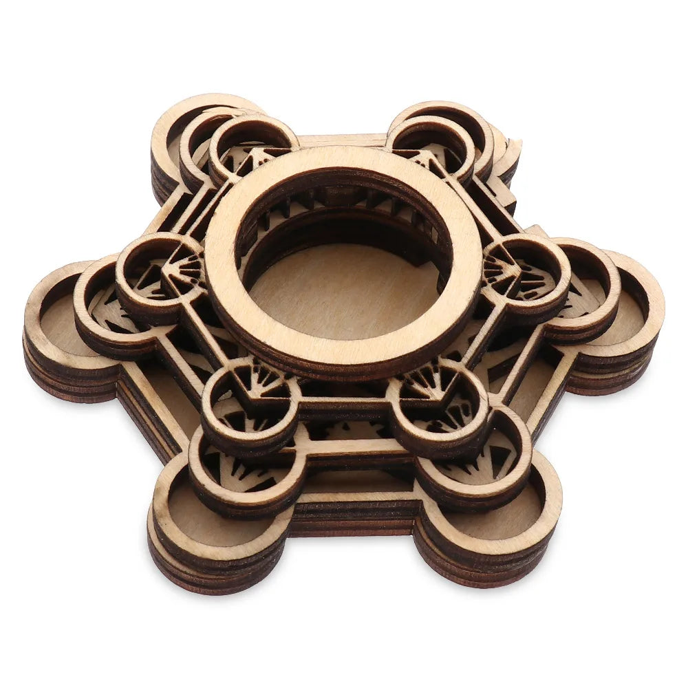 Lotus Wooden Crystal Ball Base | Meditation Decor Stand Crystal Display Stand Richie's Style 2