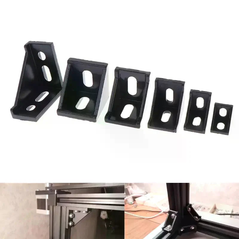 5Pcs Black Aluminum Angle Connectors – 2020 to 4545 T-Slot Brackets Aluminum Angle Connectors Richie's