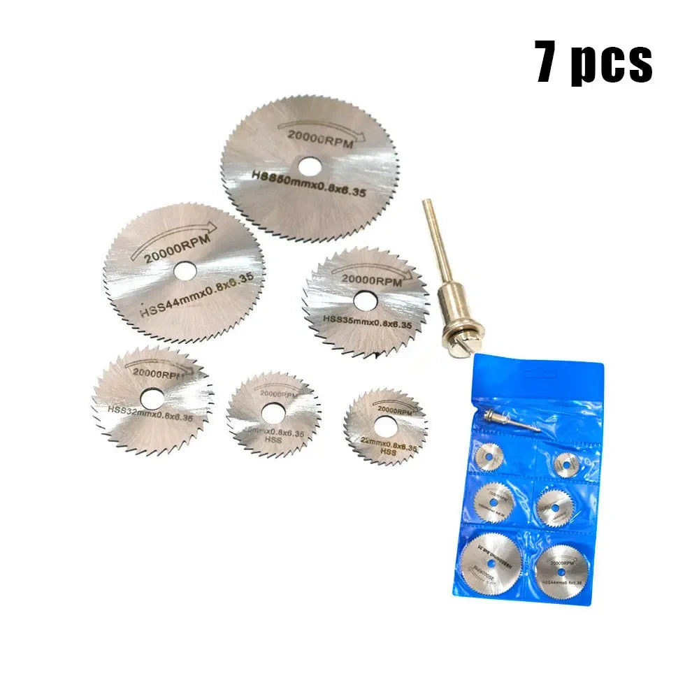 7Pcs HSS Circular Saw Blades 1/8" Shank – Rotary Tool Discs Rotary Tool Blades Richie's Silver