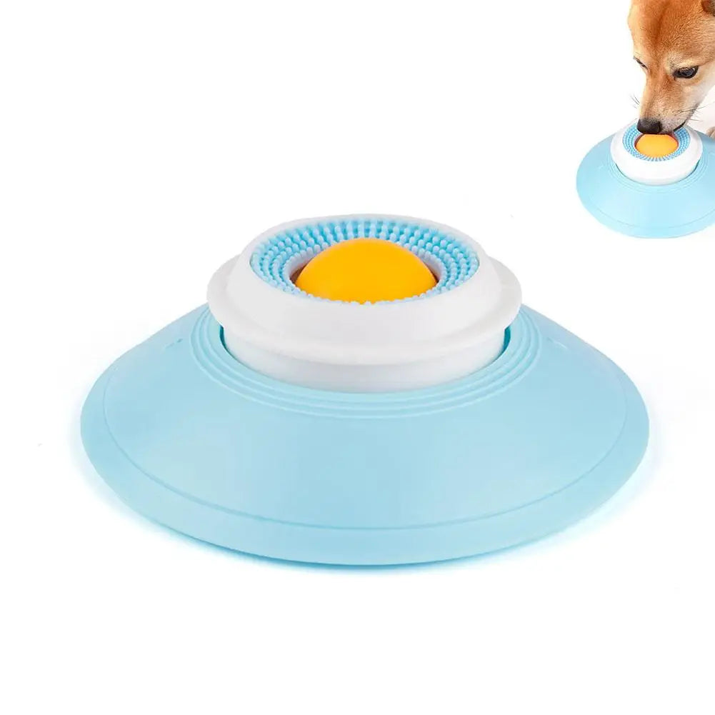 Dog Cat Lick Ball Slow Feeder Toy & Treat Dispenser Bowl Pet Slow Feeder Toy Richie's yellow