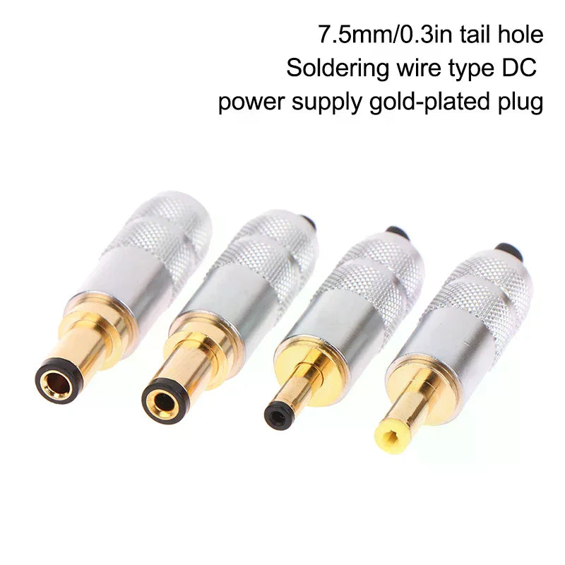 Gold Copper DC Power Plug Male Connector – 4 Sizes DC Power Connector Richie's
