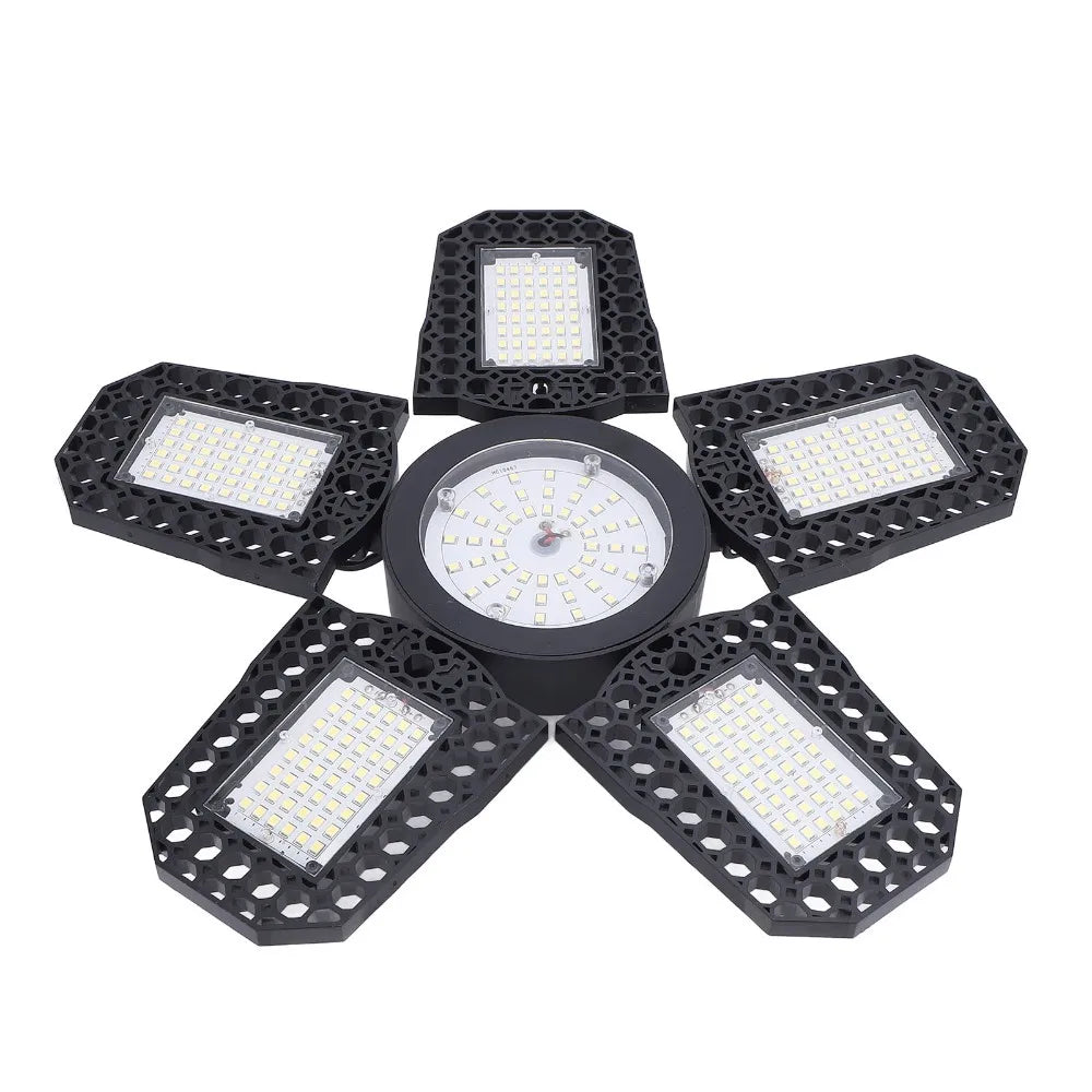 23.5W LED Garage Ceiling Light – 6 Adjustable Panels, 288 Chips LED Garage Light Richie's Warm Light