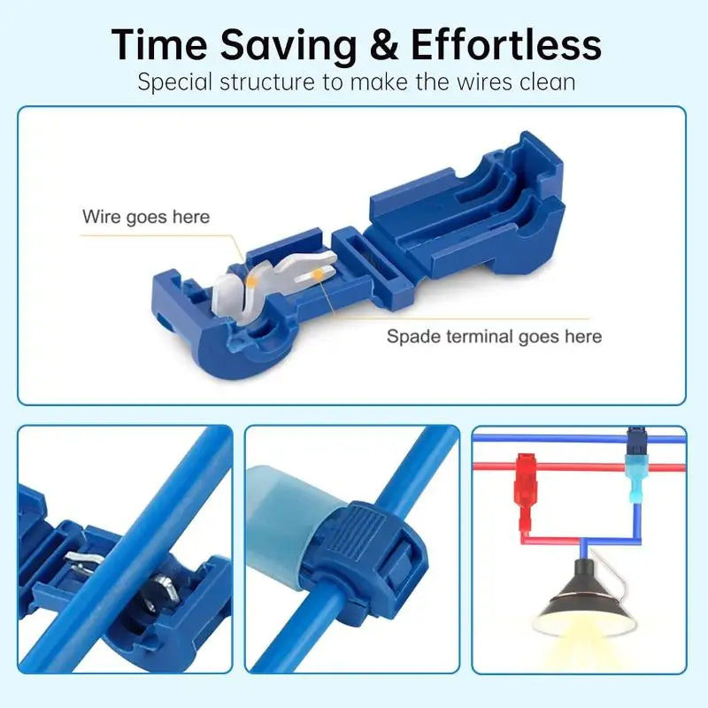 T-Tap Wire Connectors 60pcs Self-Stripping Quick Splice Kit Wire Splice Connectors Richie's
