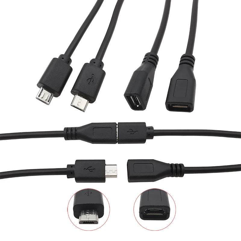 5Pcs Micro USB 2/4 Pin Male Female Connector DIY Charging Cable USB Connector Kit Richie's