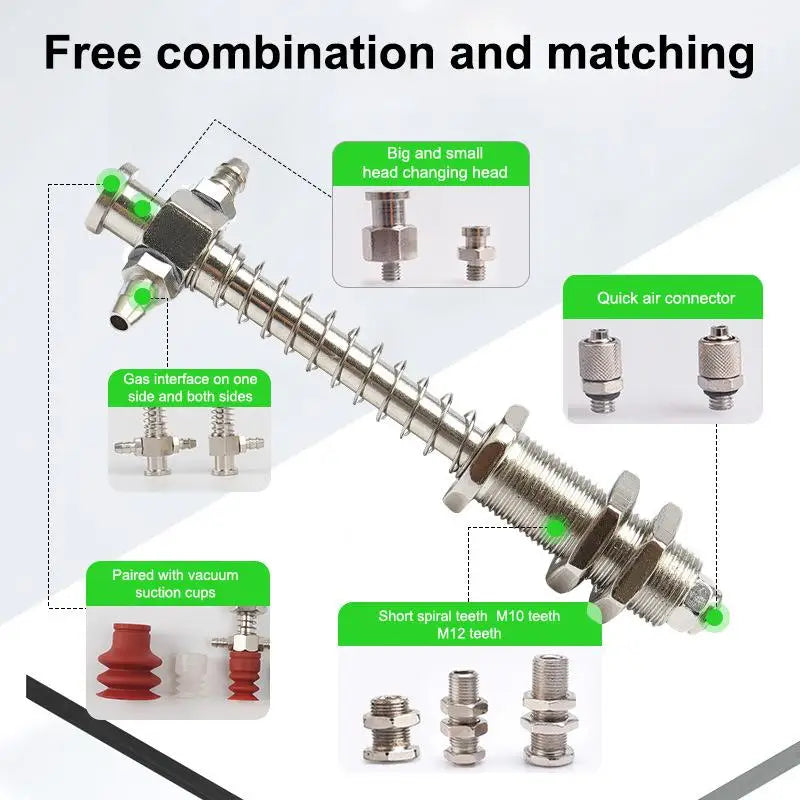 Robotic Arm Suction Cup M12/M10 T-Shape Spring Buffer Sucker Rod Industrial Suction Cup Richie's