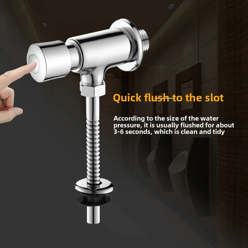 Brass Self-Closing Urinal Flush Valve | Hand Press Delay Urinal Flush Valve Richie's
