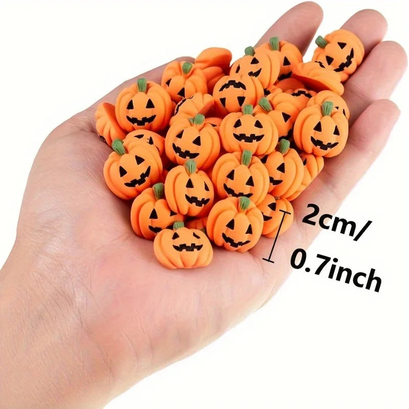 Halloween Mini Resin Pumpkin Charms – Flatback DIY Craft Decor Resin Craft Charms Richie's