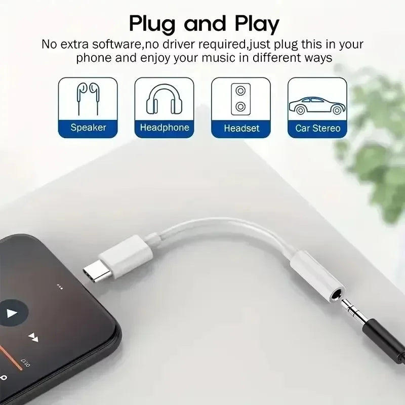 USB-C to 3.5mm Audio Adapter Dongle | Alloy AUX Converter Audio Adapter Dongle Richie's