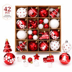 42-Piece Christmas Ball Ornaments Set – Red & White Christmas Ornament Set Richie's Red Other