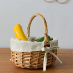 Handmade Wicker Basket with Handle – Woven Rattan Storage Wicker Storage Basket Richie's