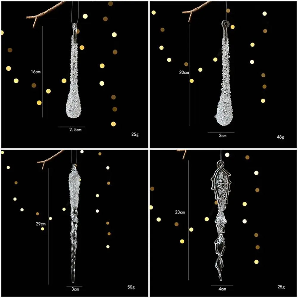 Acrylic Christmas Ice Drop Hanging Ornaments | Clear Pendants Christmas Ornaments Richie's