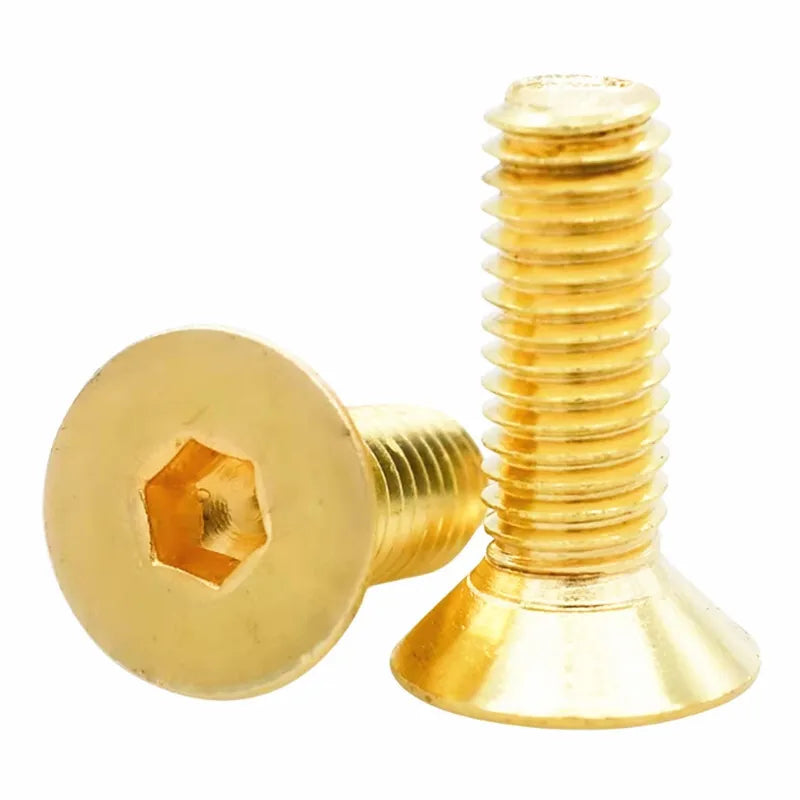 Pure Brass DIN7991 Hex Socket Countersunk Screws M2–M10 Brass Machine Screws Richie's