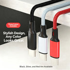 USB-C to USB-C Cable 60W 3A Fast Charging Nylon Braided 1m–2m USB-C Charging Cable Richie's
