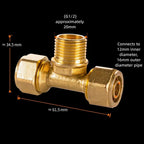 Brass Pipe Fitting 2/3 Way Male Female Thread Solar Heater Brass Pipe Fitting Richie's 7
