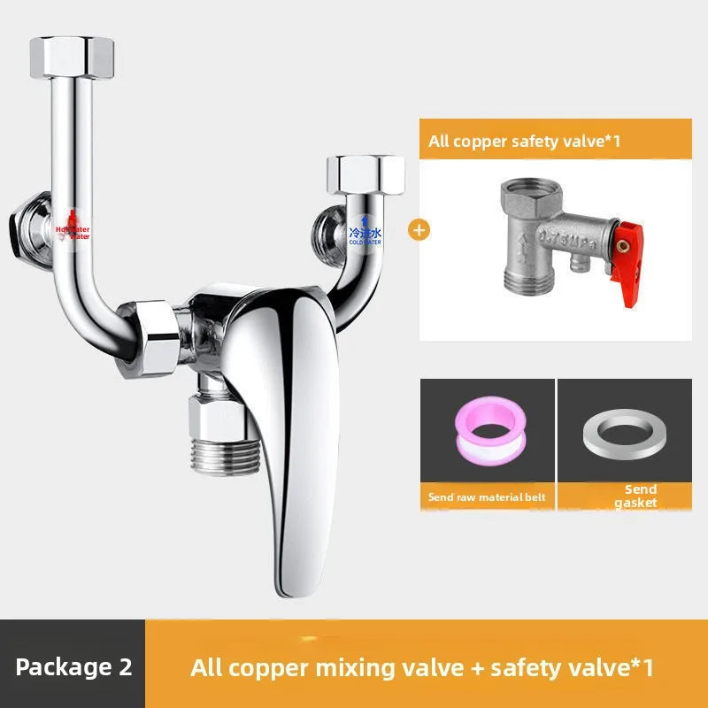 Thermostatic Mixing Valve – Brass Shower Faucet Accessory Kit Thermostatic Mixing Valve Richie's Brass Valve2
