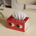 Cute Eye Design Plastic Tissue Box Dispenser & Desktop Holder Tissue Box Holder Richie's Red 1pc