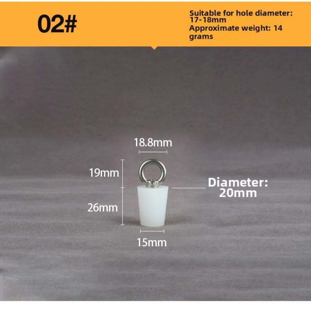 Tapered Silicone Stopper with Steel D-Ring | Universal Tube Plug Silicone Drain Stopper Richie's 02