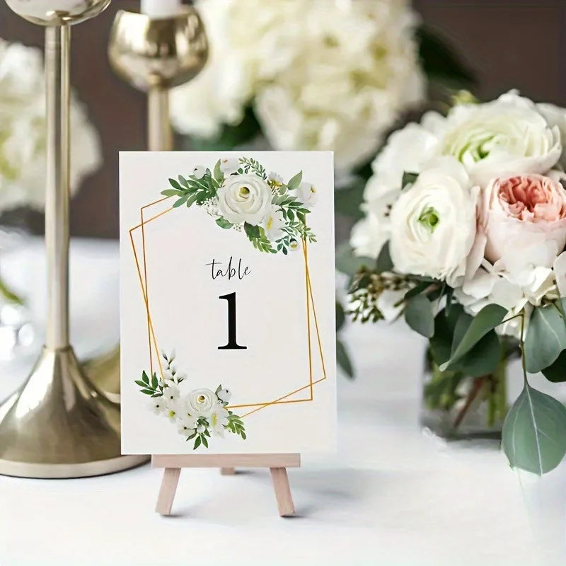25pcs Geometric Flower Table Number Cards 1–25 | Wedding Decor Table Number Cards Richie's